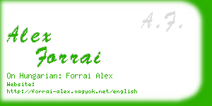 alex forrai business card